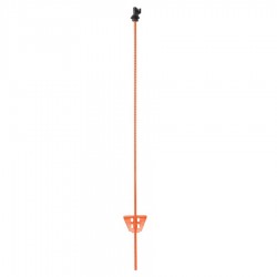 Piquet en acier à ressort 1,00m orange avec isolateur noir (1)
